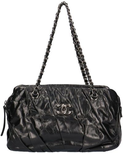 Chanel Shopping Leather Shoulder Bag (pre-owned) - Black
