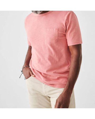 Faherty Sunwashed Pocket Tee - Pink