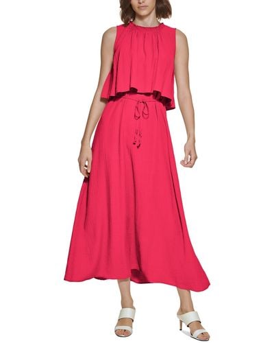 Calvin Klein Ruffled Maxi Maxi Dress - Pink