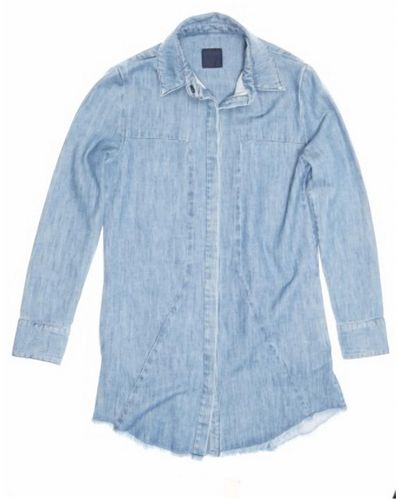 RTA Genevieve Industrial Shirt Dress - Blue