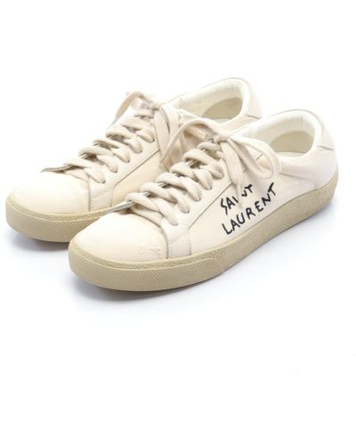Saint Laurent Sneakers Fabric Leather Ivory - Natural