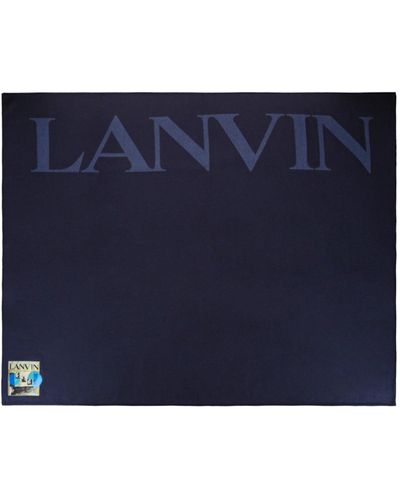 Lanvin Logo Wool Wrap - Blue