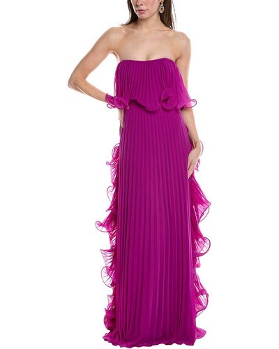 Badgley Mischka Ruffle Gown - Purple
