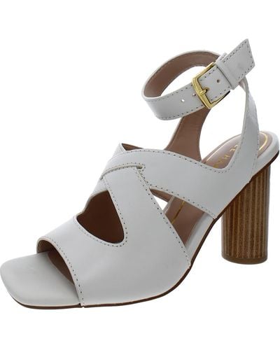 Cole Haan Reina City Leather Ankle Strap Heels - Gray