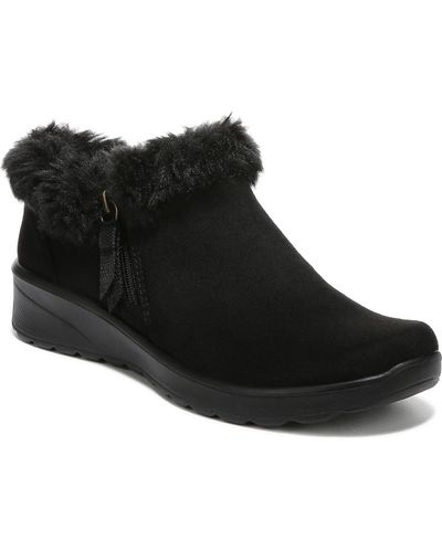 Bzees Genuine Faux Shearling Padded Insole Booties - Black