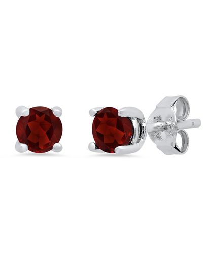 MAX + STONE Sterling Silver 5mm Gemstone Round Stud Earrings - Multicolor