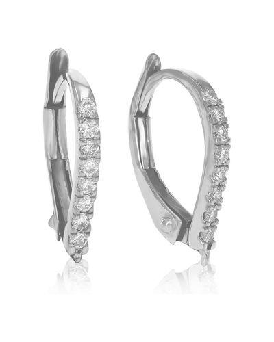 Vir Jewels 1/8 Cttw Round Lab Grown Diamond Hoop Earrings .925 Sterling Prong Set 1/2 Inch - White