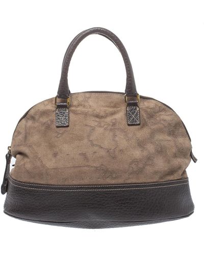 Alviero Martini 1A Classe Fabric And Leather Satchel - Brown