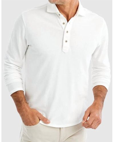 Johnnie-o Shoreline Popover Polo Shirt - White