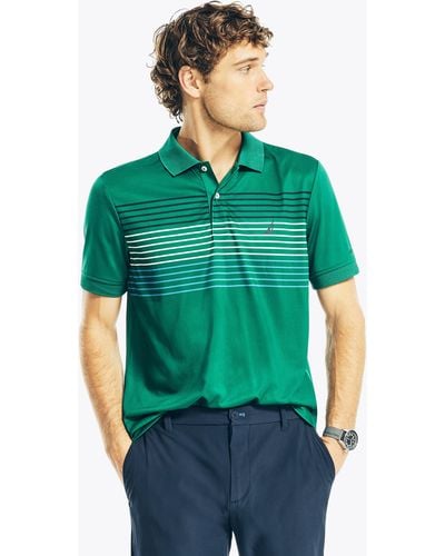 Nautica Sustainably Crafted Navtech Striped Classic Fit Polo - Green