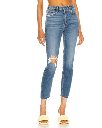 RE/DONE 90s High Rise Ankle Crop - Blue