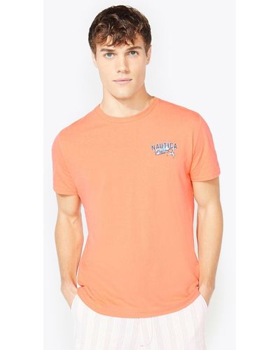 Nautica Big & Tall Whale Graphic T-shirt - Orange