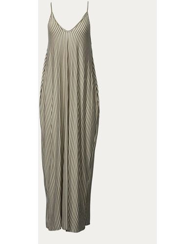Black Iris Striped Stretch-modal Jersey Maxi Dress - White