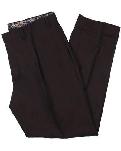 Tallia Vanden Wool Cuffed Suit Pants - Black