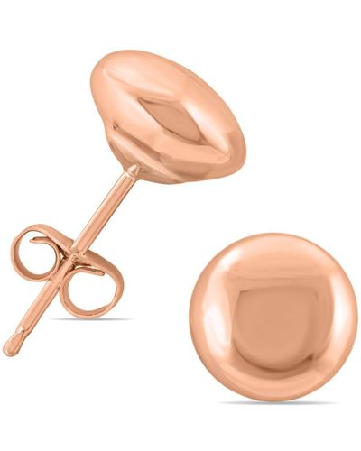 Monary 14k Rose Gold 5mm Button Ball Stud Earrings - Pink