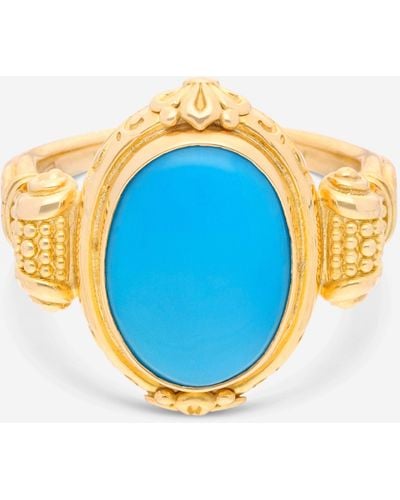 Konstantino Limited 18k Yellow Gold And Turquoise Statement Dmk01123-18kt-137 - Blue