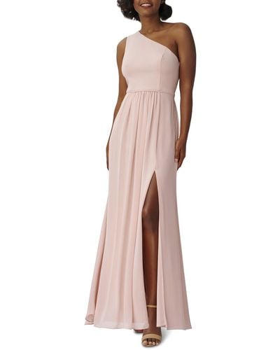 Adrianna Papell Chiffon Maxi Evening Dress - Pink