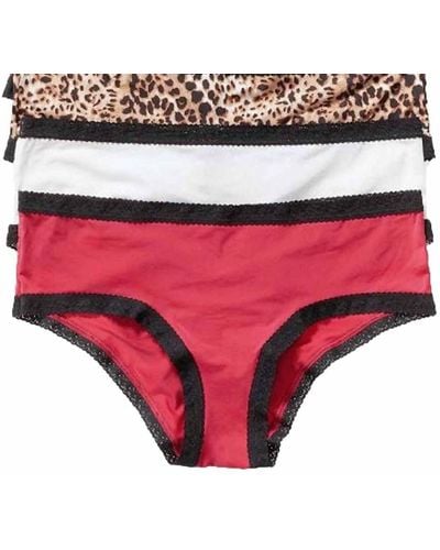 Blush Lingerie Hipster Pretty Little Panties - 5 Pack - Red