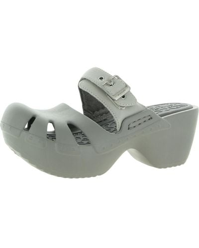 Dr. Scholls Dance On Buckle Mules Clogs - Gray