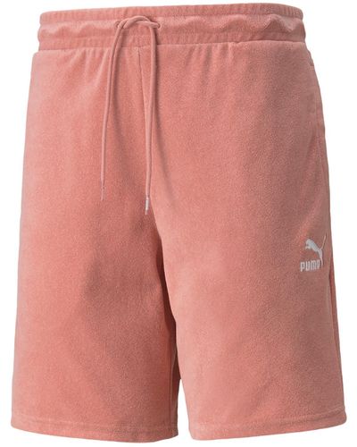 PUMA Terry Logo Shorts - Pink