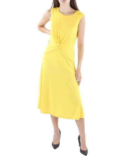 Lauren by Ralph Lauren Stretch Midi Shift Dress - Yellow