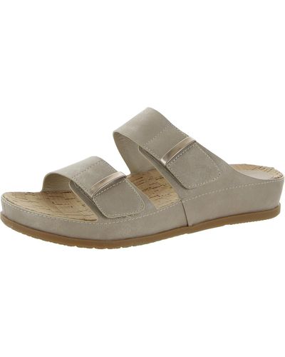 Naturalizer Cleo Laceless Open Toe Slide Sandals - Gray