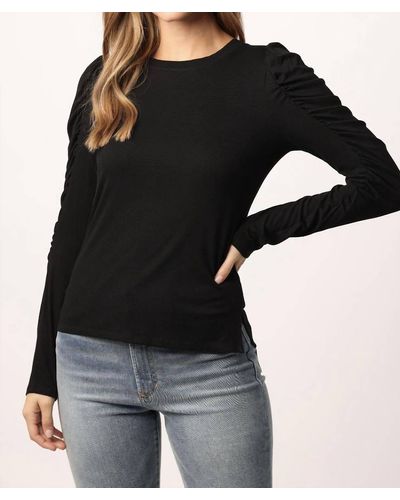 Another Love Amelia Ruched Long Sleeve Top - Black
