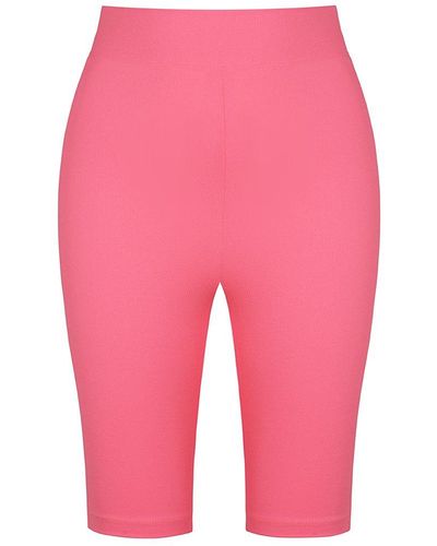 Nocturne Ribbed Biker Shorts - Pink