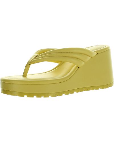 Jessica Simpson Kemnie Leather Thong Platform Sandals - Yellow