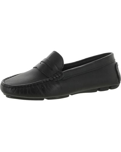 Massimo Matteo Penny Keeper Cushioned Footbed Slip-on Moccasins - Black