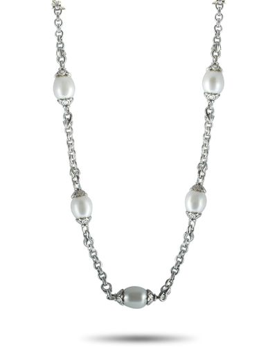 Scott Kay Sterling And Pearl Chain Necklace - Metallic
