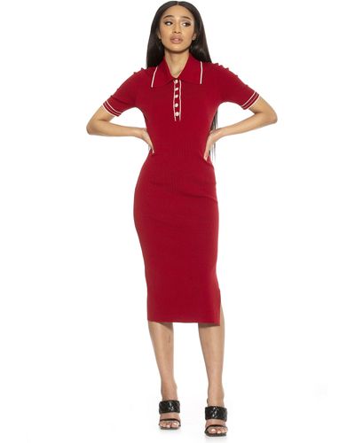 Alexia Admor Dinah Midi Dress - Red
