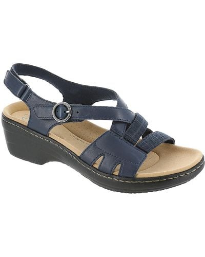 Clarks Merliah Bonita Leather Adjustable Ankle Strap - Blue
