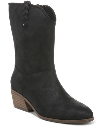Dr. Scholls Layla Faux Leather Wide Calf Mid-calf Boots - Black