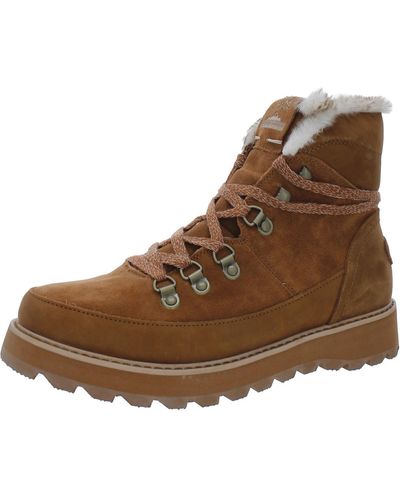 Roxy Sadie Lace-up Closure Thermal Insulation Ankle Boots - Brown