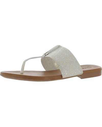 UNITY IN DIVERSITY Endless Summer Leather Slip On Thong Sandals - White