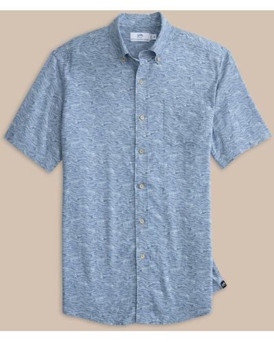 Southern Tide Whaler Short Sleeve Shirt - Blue