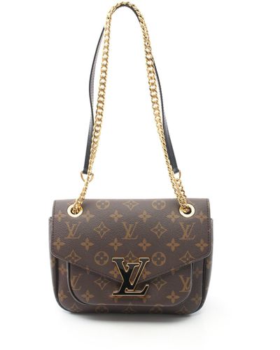 Louis Vuitton Passy Monogram Shoulder Bag Chain Shoulder Bag Pvc Leather - Gray