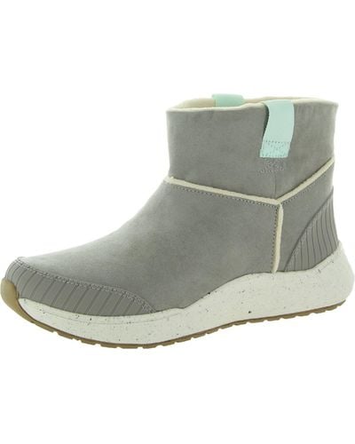 Dr. Scholls Home Faux Suede Slip On Ankle Boots - Gray