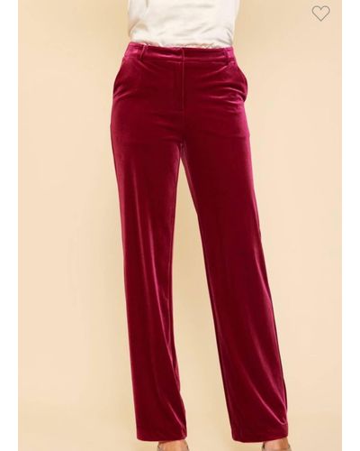 Skies Are Blue Wide Leg Pants - Red