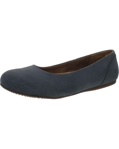 Softwalk Sonoma Leather Padded Insole Ballet Flats - Gray