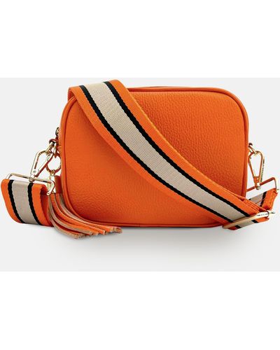Apatchy London Leather Crossbody Bag With - Orange