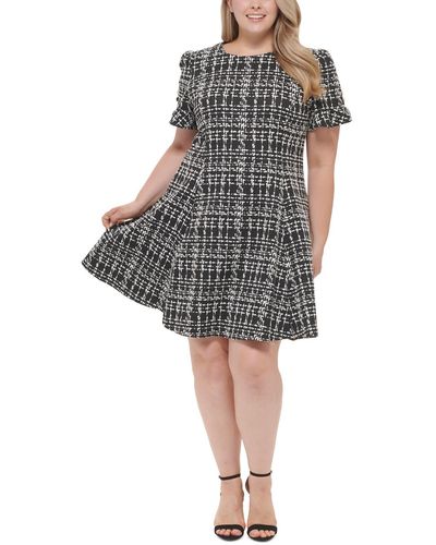 DKNY Plus Knit Mini Wear To Work Dress - Gray