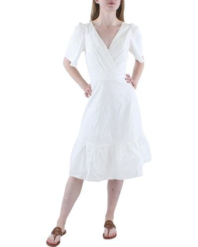 Lucy Paris Mona Cutout Knee Length Midi Dress - White