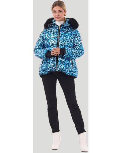 Gorski Apres-ski Jacket With Detachable Fox Hood Trim - Blue
