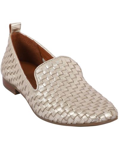Gentle Souls Morgan Leather Woven Loafers - White