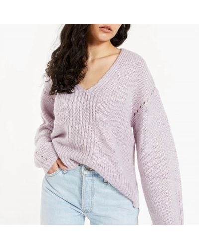 Bec & Bridge Willa Knit V-neck Sweater Sweater - Purple