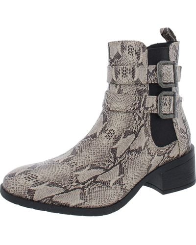 Kenneth Cole Salt Biker Jewel Faux Leather Ankle Ankle Boots - Gray