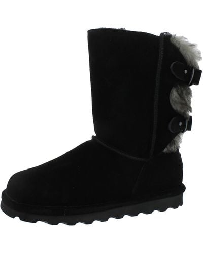 BEARPAW Eloise Suede Wool Blend Winter & Snow Boots - Black