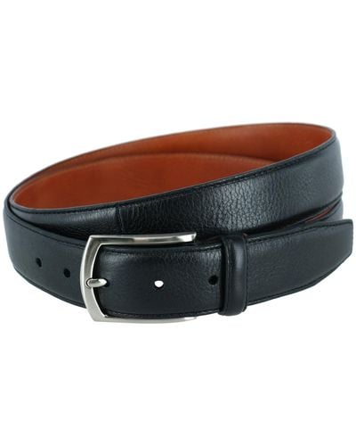 Trafalgar Big & Tall Antonio 35mm Pebble Leather Belt - Brown